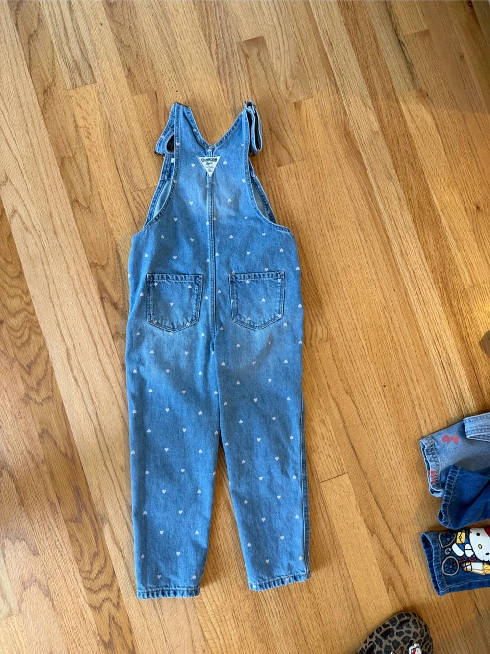 Osh Kosh Bgosh Kids Heart-Print Denim Overalls sz 5t